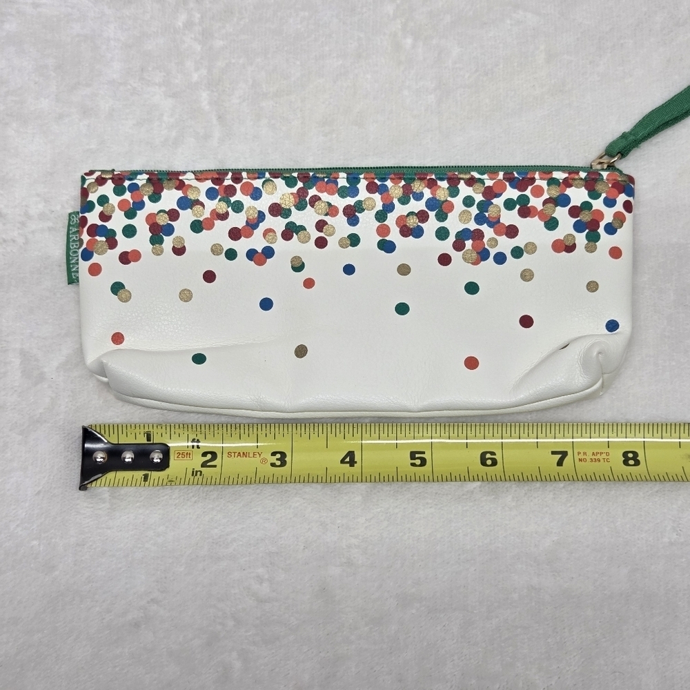 Arbonne Festive Multi-Color Polka Dot Cosmetic Travel Pouch Zippered Confetti - Picture 4 of 7